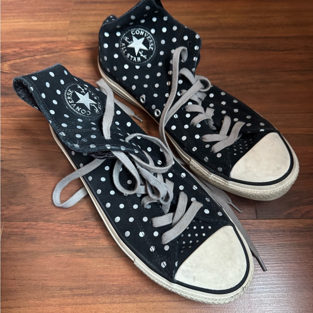 Converse Black Polka Dot High-Top Sneakers